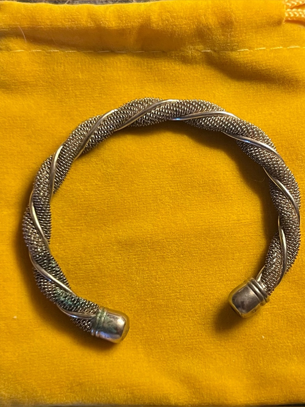 Twisted Mesh Cuff Bracelet - Stainless Steel.